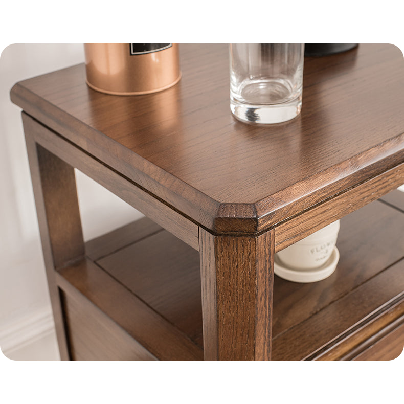 Stunning Natural Brown Oak Bedside Cupboard | Timeless Wooden Nightstand hym-1538