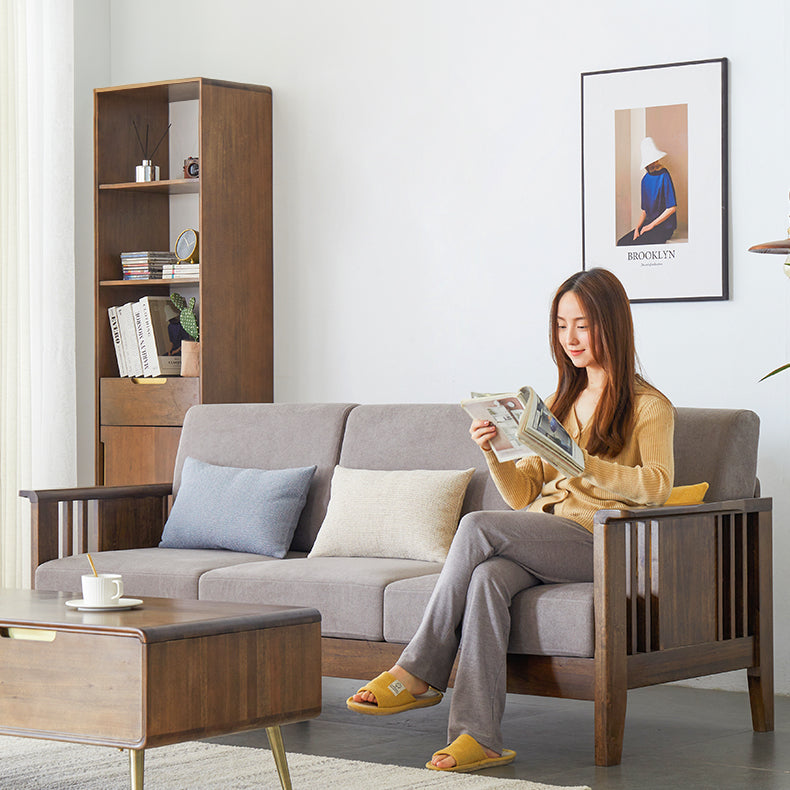 Stylish Light Brown Grey Chenille Sofa for Modern Living Rooms hym-1540