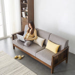 Stylish Light Brown Grey Chenille Sofa for Modern Living Rooms hym-1540