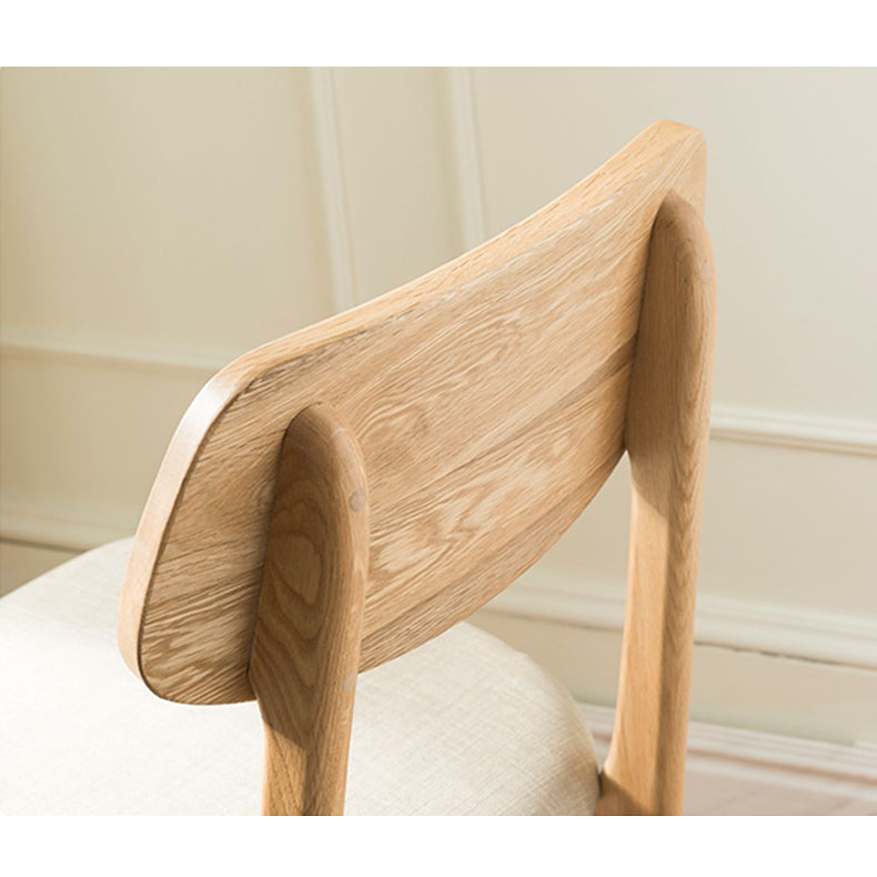 Elegant Brown Oak Wood Chair with Cotton and Linen Upholstery hym-1541