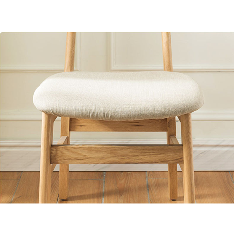 Elegant Brown Oak Wood Chair with Cotton and Linen Upholstery hym-1541