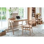 Beautiful Brown Beech and Tung Wood Natural Table - Elegance in Every Detail hym-469