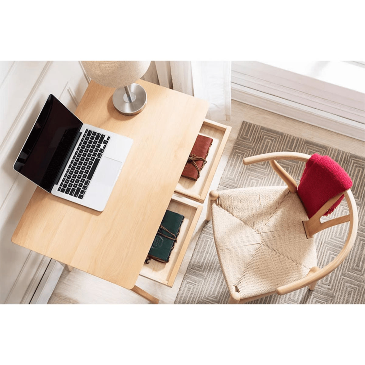 Beautiful Brown Beech and Tung Wood Natural Table - Elegance in Every Detail hym-469