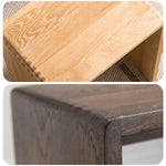 Handcrafted Brown Oak Wood Stool – Natural Finish, Perfect for Home Decor and Comfort hym-471