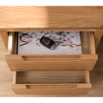Natural Brown Oak & Tung Wood Bedside Cupboard - Stylish & Durable Nightstand hym-473