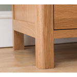 Natural Brown Oak & Tung Wood Bedside Cupboard - Stylish & Durable Nightstand hym-473