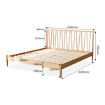 Stylish Brown Oak and Pine Natural Wood Bed for a Timeless Bedroom Look hym-474