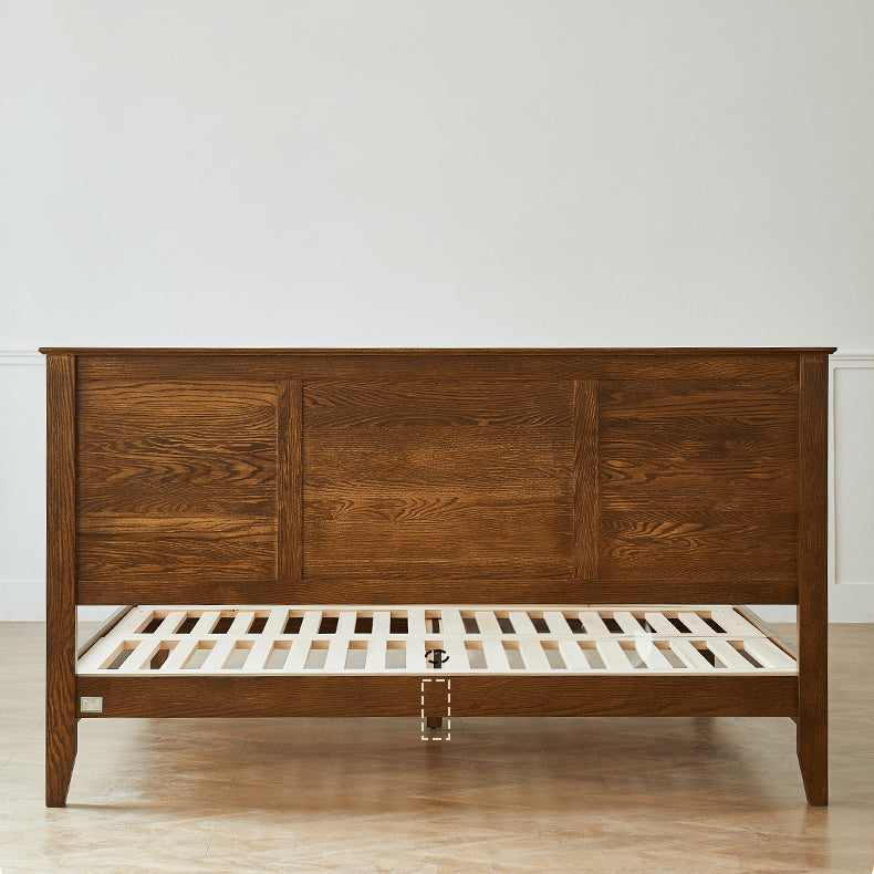 Stunning Brown Oak Wood Pine Bed Frame for a Cozy Bedroom hym-478