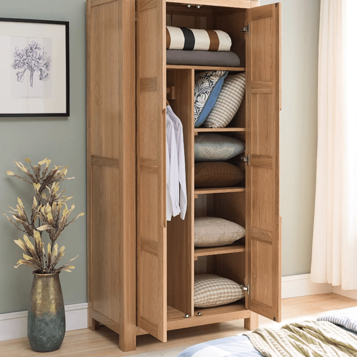 Stylish Natural Oak & Tung Wood Cabinet for Home & Office hym-480