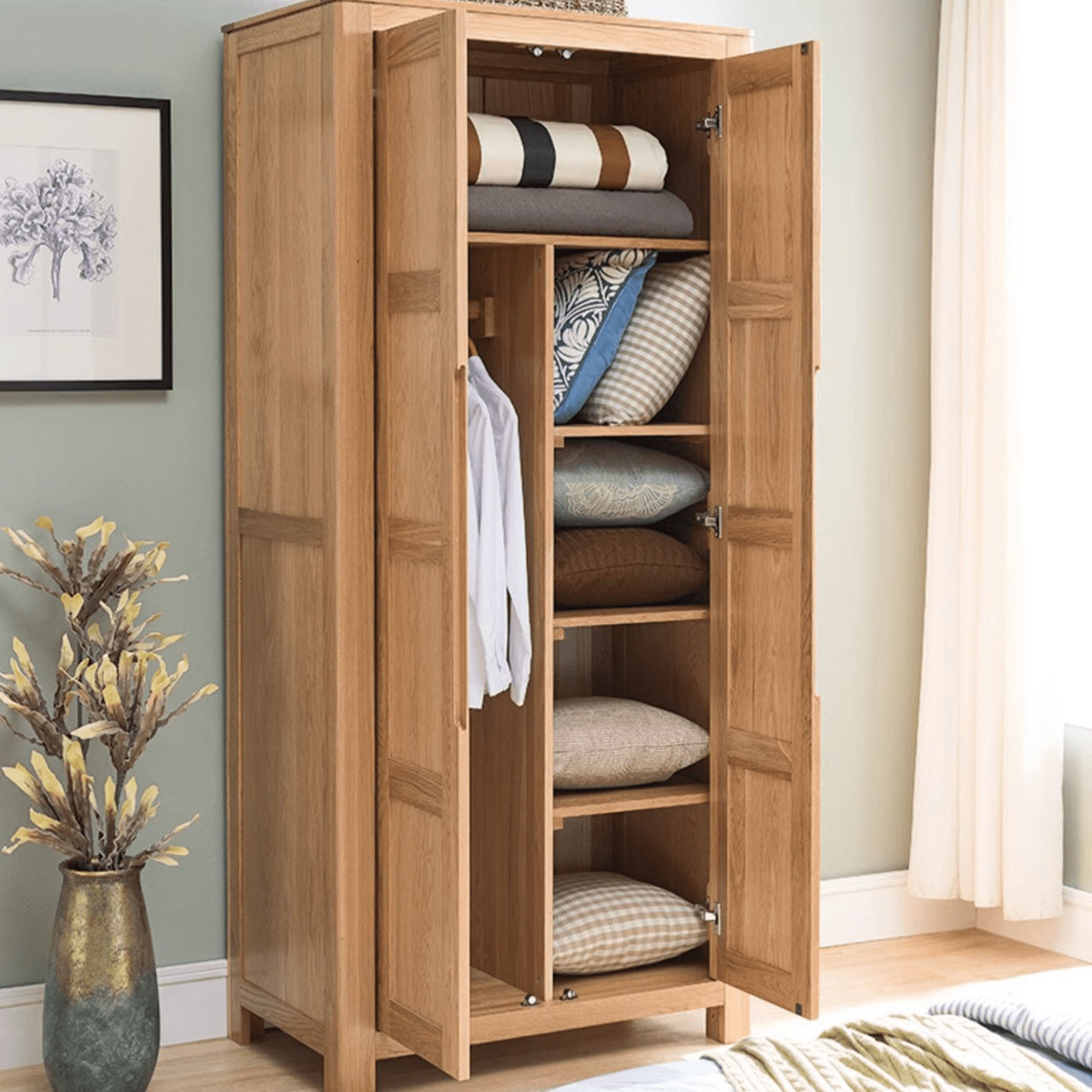 Stylish Natural Oak & Tung Wood Cabinet for Home & Office hym-480