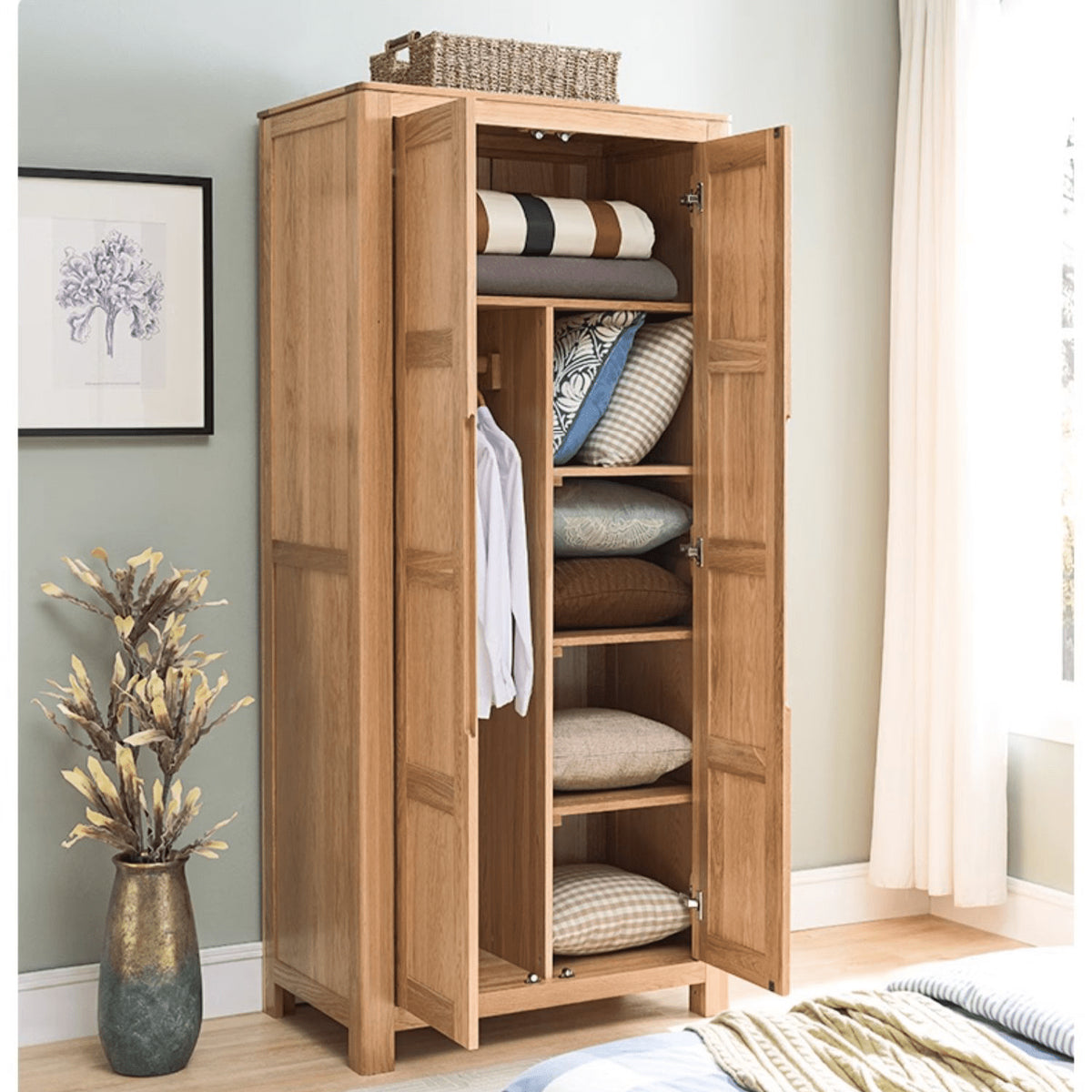 Stylish Natural Oak & Tung Wood Cabinet for Home & Office hym-480