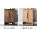 Premium Brown Oak & Tung Wood Cabinet - Natural Wood Finish hym-484