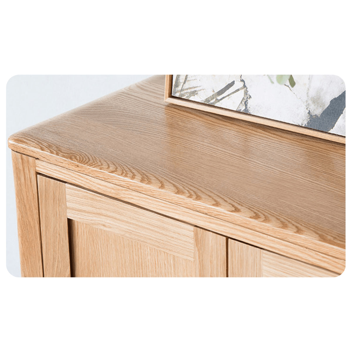 Premium Brown Oak & Tung Wood Cabinet - Natural Wood Finish hym-484