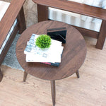 Elegant Brown Oak Wood Tea Table - Natural Finish, Perfect for Any Room hym-485