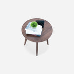 Elegant Brown Oak Wood Tea Table - Natural Finish, Perfect for Any Room hym-485