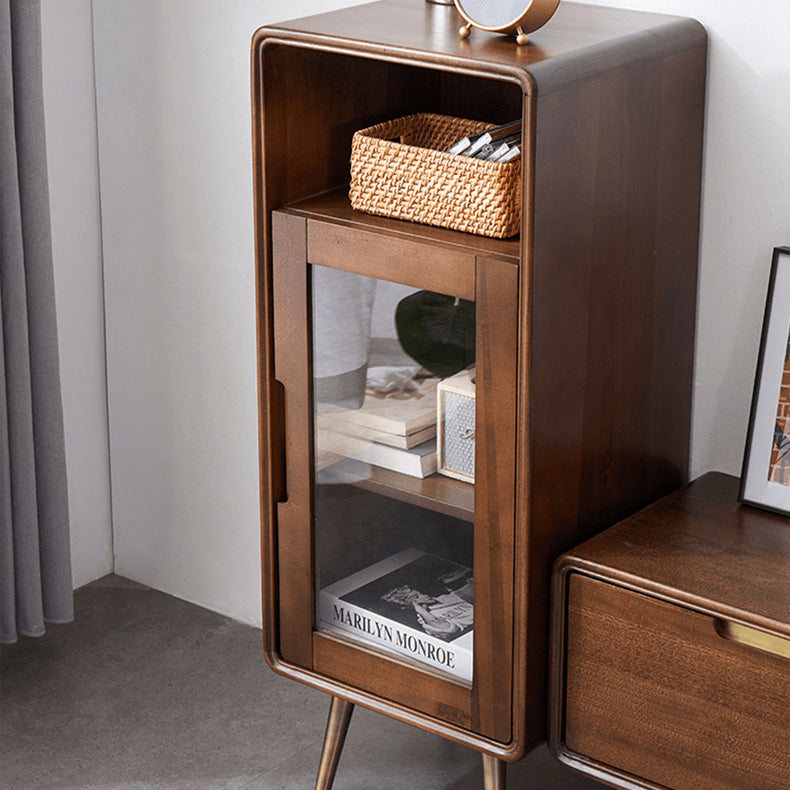 Exquisite Brown Tung Wood Cabinet with Metal Accents for Modern Living Spaces hym-486