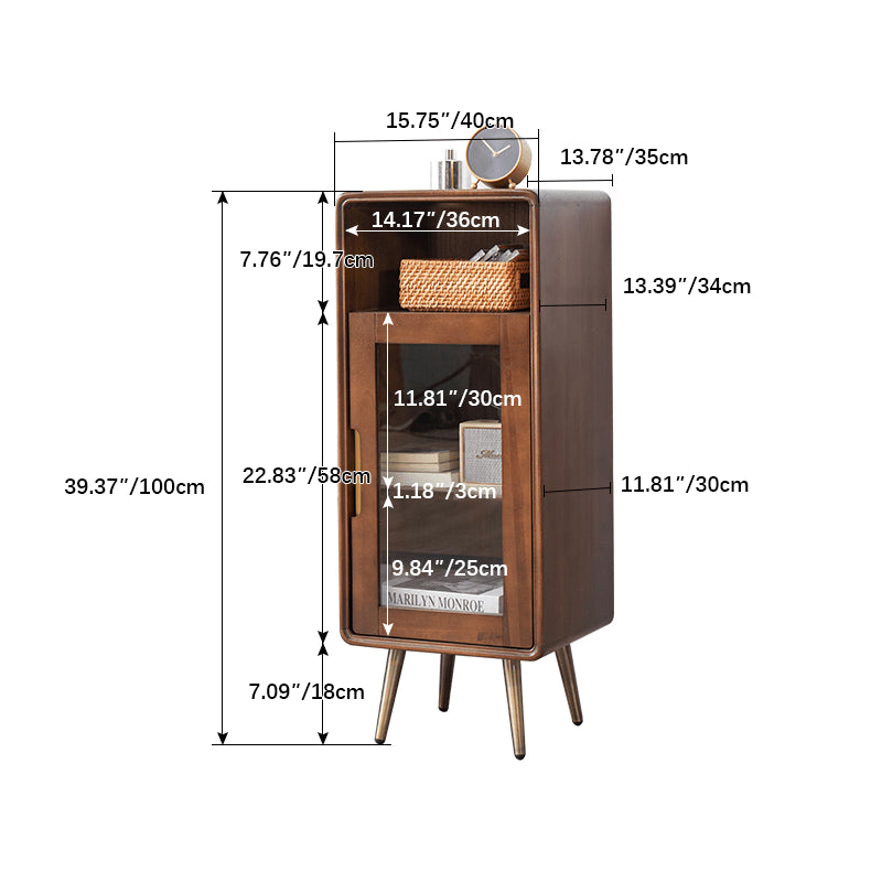 Exquisite Brown Tung Wood Cabinet with Metal Accents for Modern Living Spaces hym-486