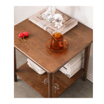 Stunning Brown Tung Wood Tea Table - Elegant Design for Your Living Room Decor hym-491