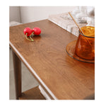 Stunning Brown Tung Wood Tea Table - Elegant Design for Your Living Room Decor hym-491