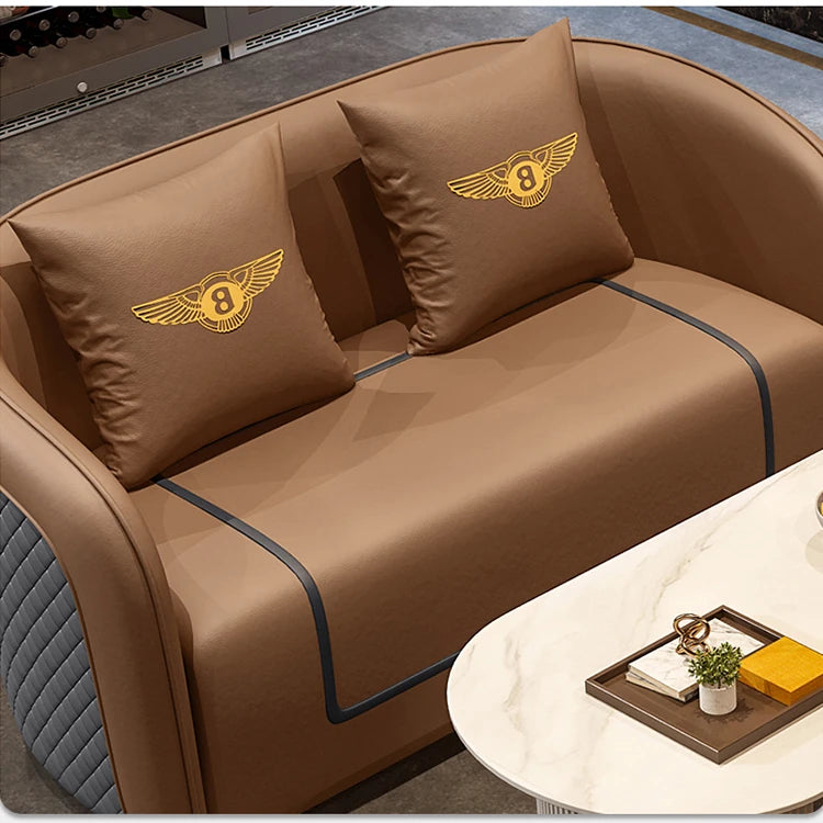 Modern Solid Wood Sofa with Luxurious Synthetic Leather Upholstery for Elegant Living Rooms hyq-4417