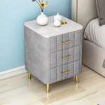 Luxurious Bedside Cupboard with Marble Top & Leather Finish - Elegant Storage Solution hyq-4418