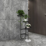 Elegant Marble Storage Rack with Gold Finish - Modern Plant Display Stand for Home Decor hyq-4419