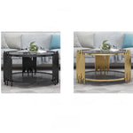 Stylish Round Tea Table with Tempered Glass & Sintered Stone - Modern Centerpiece for Your Living Room hyq-4420