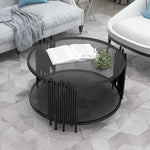 Stylish Round Tea Table with Tempered Glass & Sintered Stone - Modern Centerpiece for Your Living Room hyq-4420