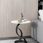 Luxury Marble Tea Table with Modern Swirl Design for Elegant Living Spaces hyq-4421