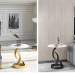 Luxury Marble Tea Table with Modern Swirl Design for Elegant Living Spaces hyq-4421