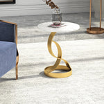 Luxury Marble Tea Table with Modern Swirl Design for Elegant Living Spaces hyq-4421