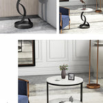 Luxury Marble Tea Table with Modern Swirl Design for Elegant Living Spaces hyq-4421