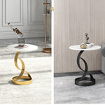 Luxury Marble Tea Table with Modern Swirl Design for Elegant Living Spaces hyq-4421