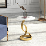 Luxury Marble Tea Table with Modern Swirl Design for Elegant Living Spaces hyq-4421