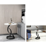 Luxury Marble Tea Table with Modern Swirl Design for Elegant Living Spaces hyq-4421