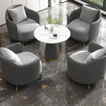 Stylish Marble and Synthetic Leather Table - Modern Elegance for Your Living Space hyq-4429