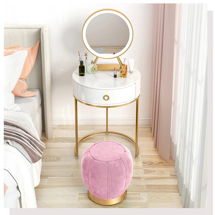 Elegant Pine Makeup Vanity Table with Mirror and Stool - Chic Bedroom Decor hyq-4434