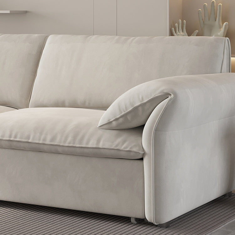 Luxurious Beige and Blue Solid Wood Sofa with Light Brown Accents and Dark Gray Detailing - Premium Cotton Down Upholstery hyt-1236