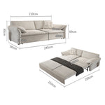 Luxurious Beige and Blue Solid Wood Sofa with Light Brown Accents and Dark Gray Detailing - Premium Cotton Down Upholstery hyt-1236