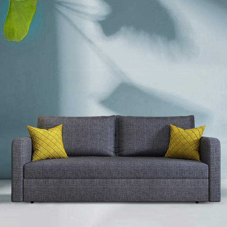 Modern Solid Wood Sofa in Dark Gray, Pink, Blue, and Light Khaki with Cotton-Linen Upholstery hyt-1239