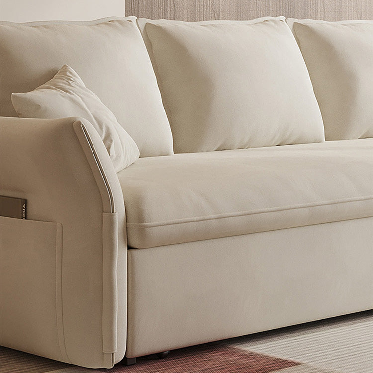 Elegant Beige & Light Gray Sofa with Pink & Blue Accents, Comfortable Dark Brown Faux Leather & Cotton Blend hyt-1424