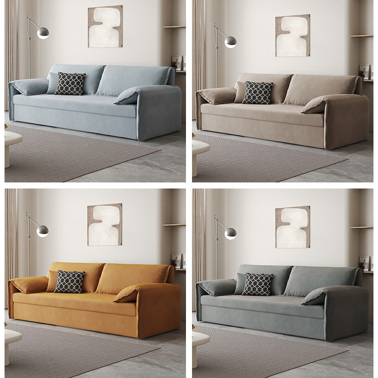 Elegant Contrast Sofa in Beige, Blue, Dark Brown, Orange & Gray - Premium Cotton & Faux Leather Blend hyt-1426