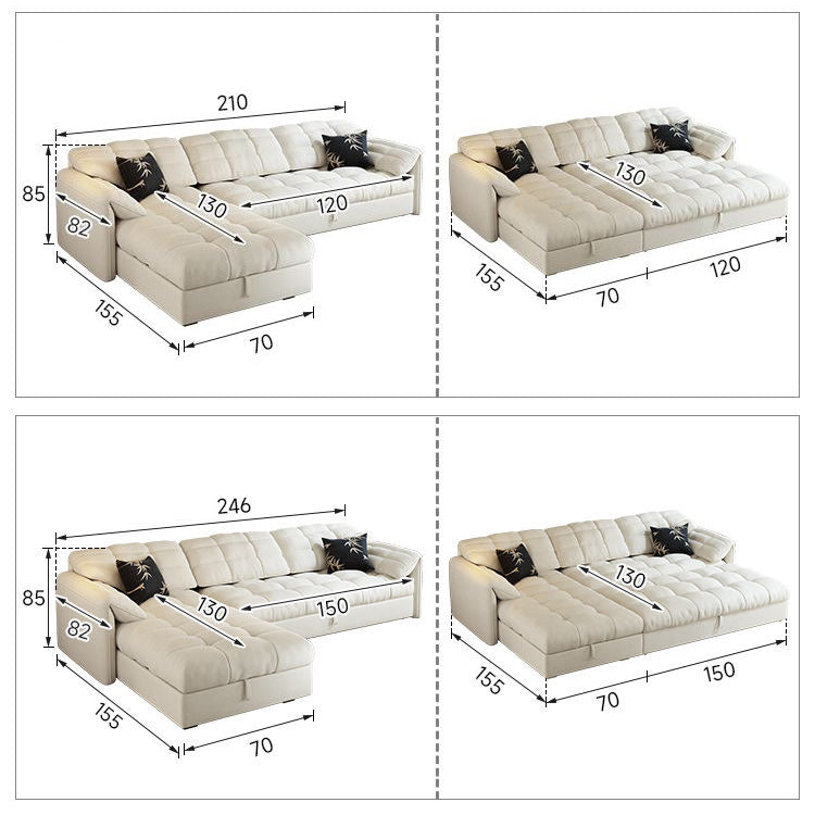 Modern Multi-Color Cotton Sofa - Beige, Dark Brown, Yellow, Blue, Orange, Green, and Gray hyt-1427