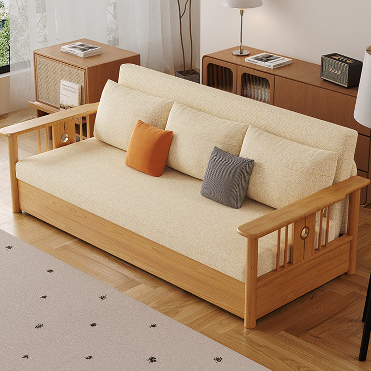 Modern Sofa with Vibrant Colors: Yellow, Light Brown, Gray, Orange & Blue - Premium Cotton-Linen Upholstery & Dark Ash Wood Frame hyt-1429