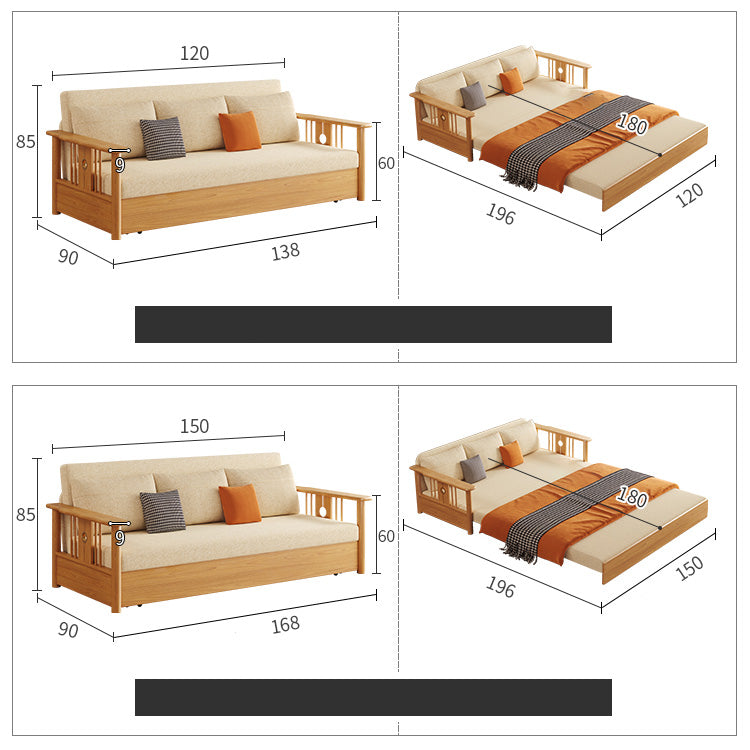 Modern Sofa with Vibrant Colors: Yellow, Light Brown, Gray, Orange & Blue - Premium Cotton-Linen Upholstery & Dark Ash Wood Frame hyt-1429