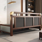 Modern Solid Wood Sofa with Yellow, Light Gray, Dark Brown, Orange, Green, and Blue Faux Leather hyt-1431