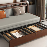 Modern Solid Wood Sofa with Yellow, Light Gray, Dark Brown, Orange, Green, and Blue Faux Leather hyt-1431