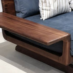 Mid-Century Modern Black Walnut Solid Wood Fabric Sofa, Straight-Line Luxury Living Room Couch hz-0203-38