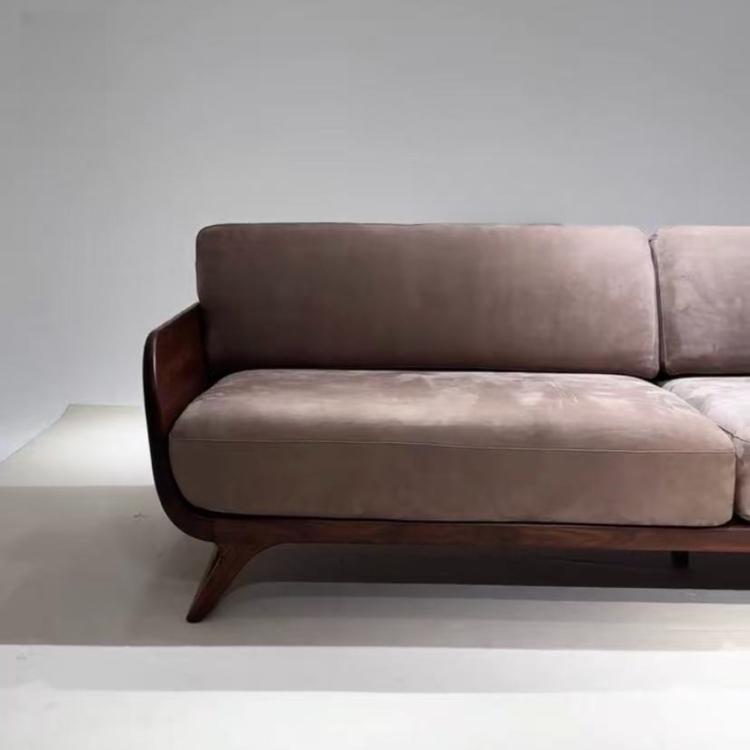 Black Walnut Solid Wood Sofa for Living Room, Modern Luxury Home Couch hz-0207-45
