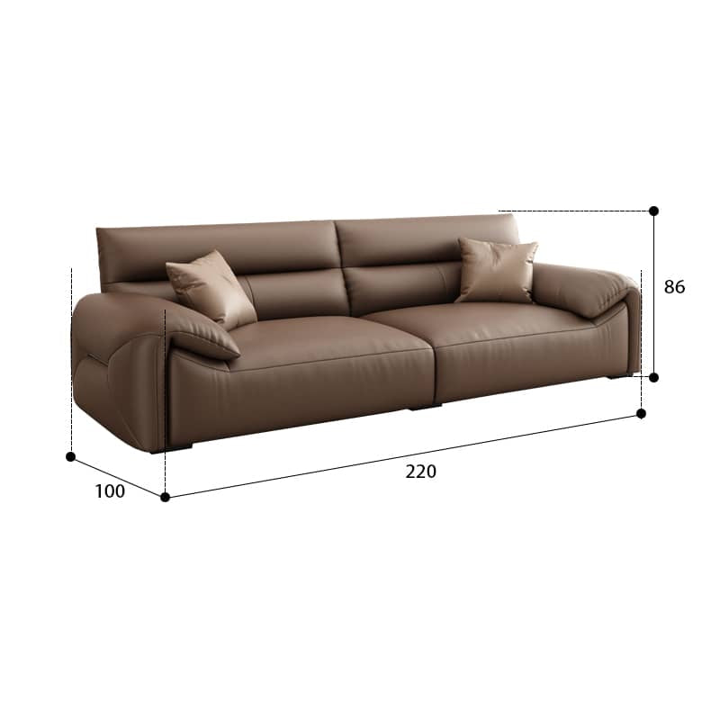 Luxurious Dark Brown Faux Leather Sofa with Sturdy Pine Wood Frame and Soft Cotton Finish hzh-1355